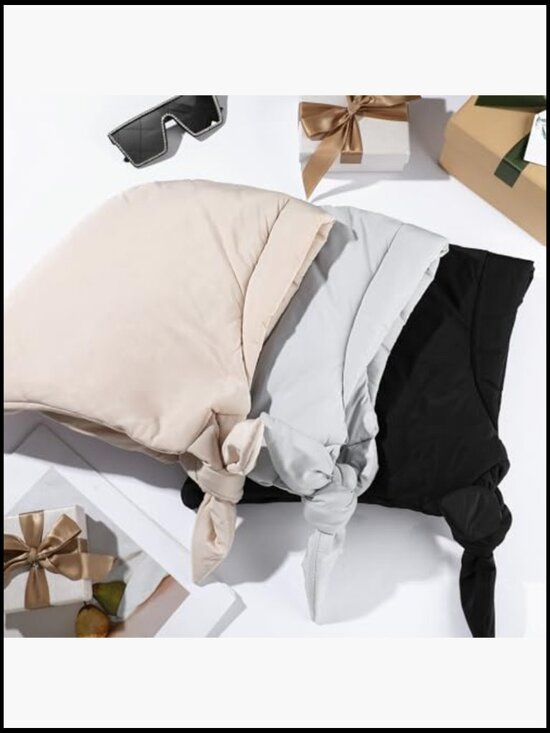 Synthetic Down Hooded Scarf Hat Balaclava Set Warm Winter Beanie Windproof main image 2